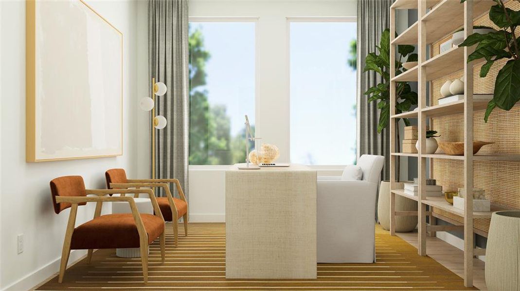 Living area featuring hardwood / wood-style flooring and a wealth of natural light