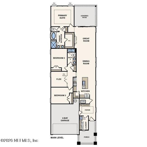 2D floor plan layout of this home in Seminole Palms, Palm Coast, FL (Image 5).