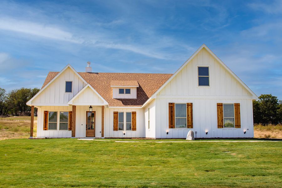 Representative exterior photo of a completed home built from the Cherry Laurel by Trinity Classic Homes in Zion Trails, Poolville, TX (Image 25). Representative exterior photo of a completed home built from the Cherry Laurel by Trinity Classic Homes in Zion Trails, Poolville, TX (Image 25).