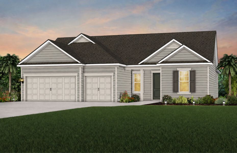Front exterior of a new home in Del Webb North Myrtle Beach, Myrtle Beach, SC, highlighting curb appeal (Image 17). Front exterior of a new home in Del Webb North Myrtle Beach, Myrtle Beach, SC, highlighting curb appeal (Image 17).