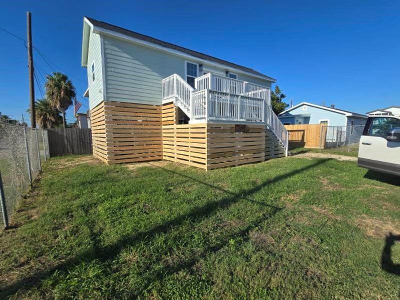Exterior details and patio area of a home in , Galveston (Image 2). Exterior details and patio area of a home in , Galveston (Image 2).