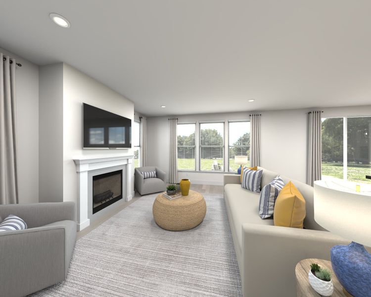 Spend family movie nights in the spacious great room. Spend family movie nights in the spacious great room.