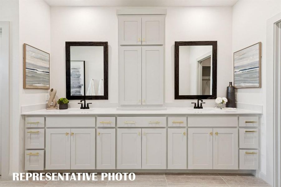 You'll find ample room for two in this dream owner's bath!  REPRESENTATIVE PHOTO