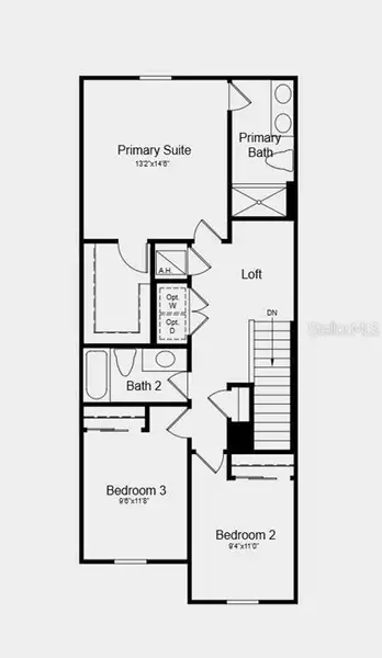 2D floor plan layout of this home in The Towns at Tiburon, Nokomis, FL (Image 3).