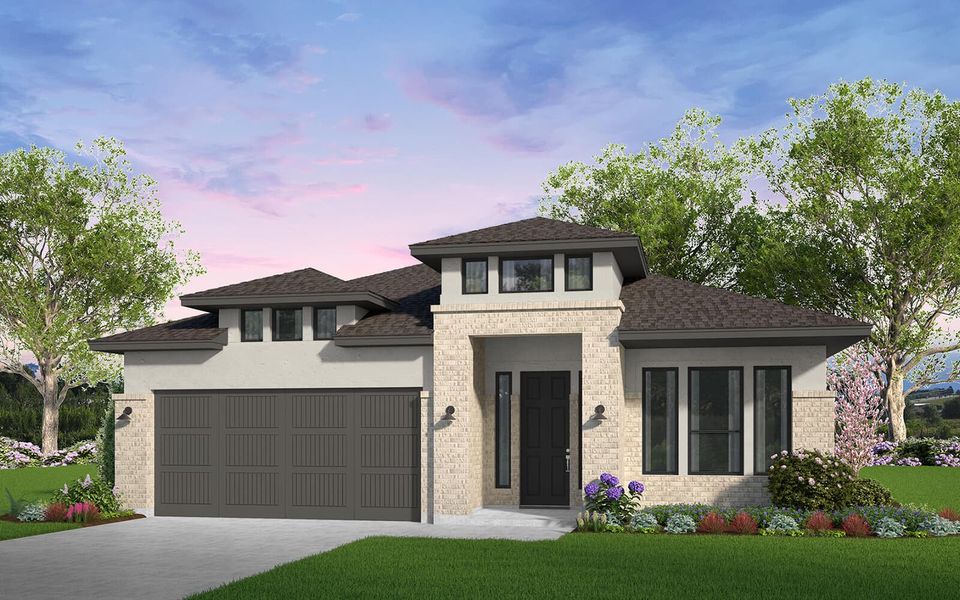 Representative exterior photo of a completed home built from the Knox by Brookfield Residential in 50' Traditional Homes at Elyson, Katy, TX (Image 13).