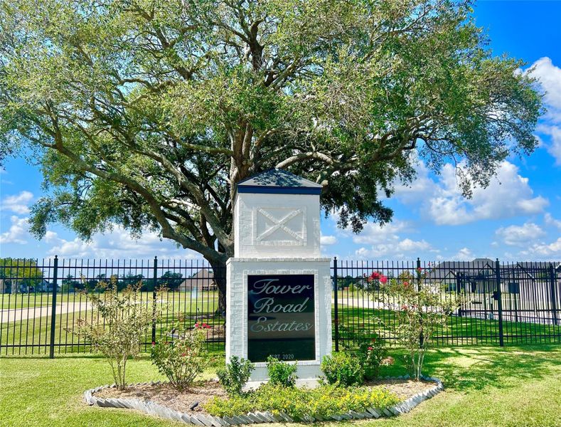 Tower Road Estates is a gated, custom home subdivision with walking trails and green spaces