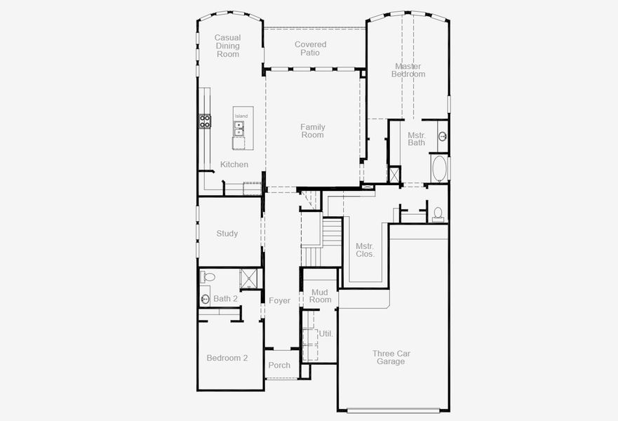 2D floor plan layout for the Caddo Mills (3383-HV-45) by Coventry Homes in Candela 60', Richmond, TX (Image 3).