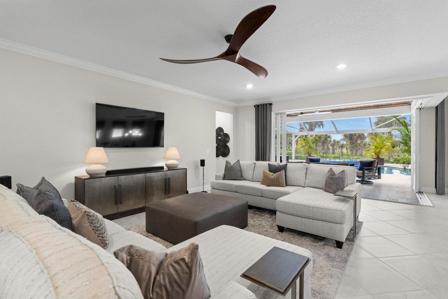 Furnished interior view inside a new home in Del Webb Tradition, Port St. Lucie (Image 47). Furnished interior view inside a new home in Del Webb Tradition, Port St. Lucie (Image 47).