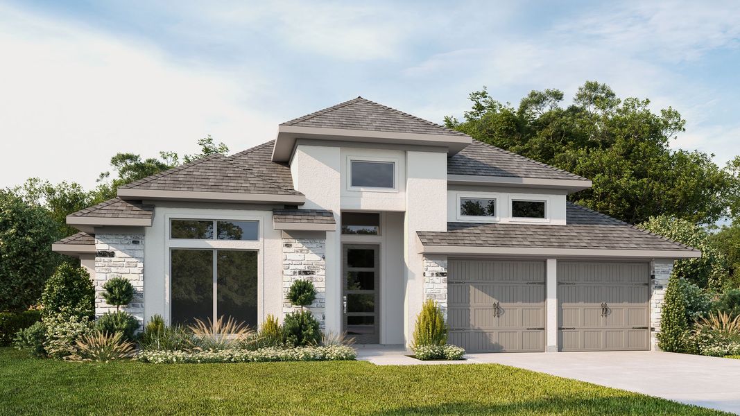 Representative exterior photo of a completed home built from the 2737C by Perry Homes in COLTON, Todd Mission, TX (Image 8).