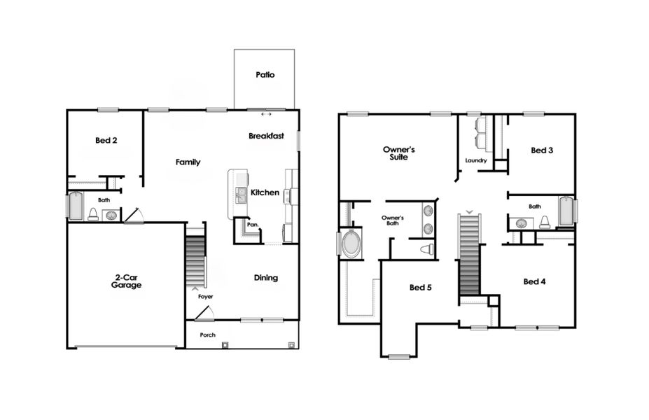2D floor plan layout of this home in Emanuel Creek, West Columbia, SC (Image 4).