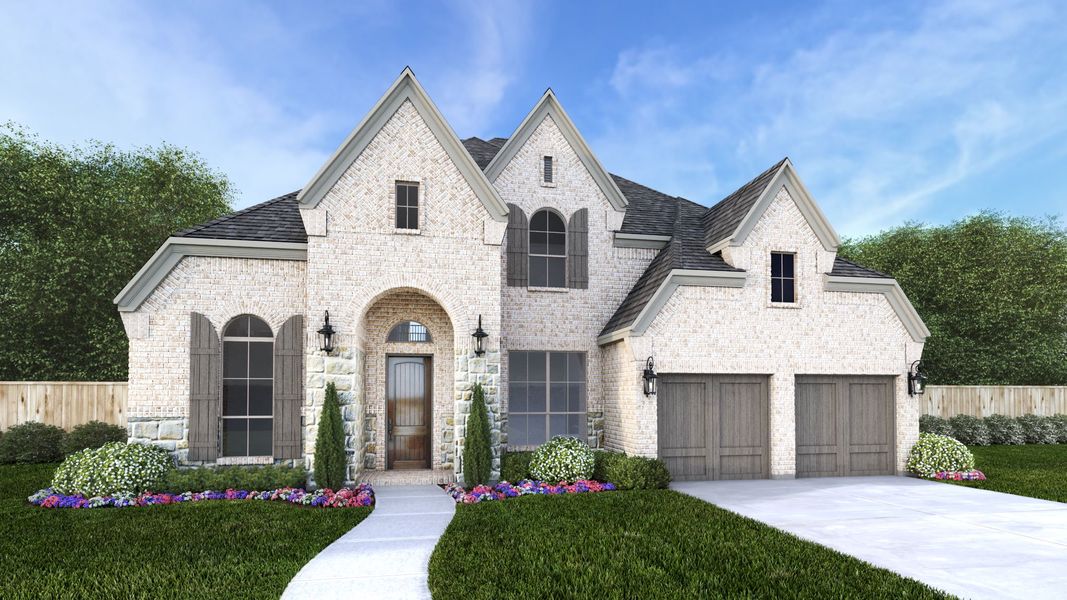 Representative exterior photo of a completed home built from the 566A by Britton Homes in The Tribute, The Colony, TX (Image 11). Representative exterior photo of a completed home built from the 566A by Britton Homes in The Tribute, The Colony, TX (Image 11).