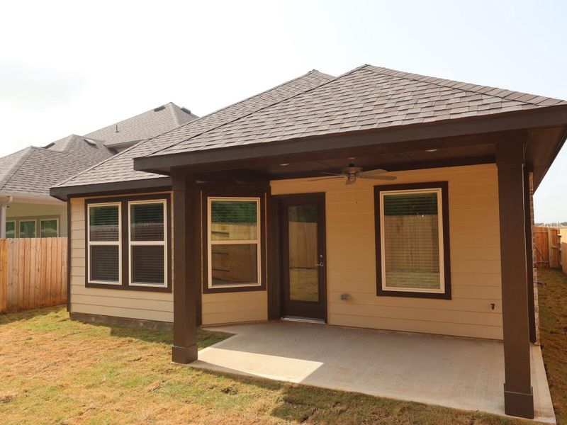 Exterior details and patio area of a home in Sorella, Tomball (Image 31).