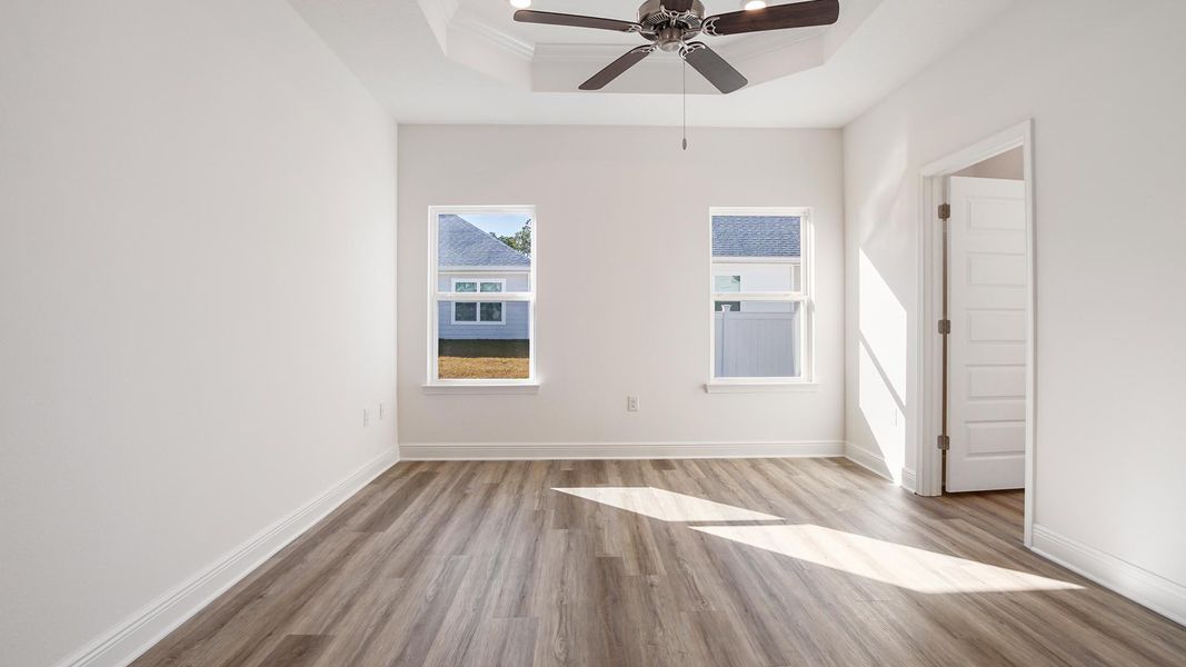 Representative unfurnished interior of a home built from the Oakley by D.R. Horton in Holley Grove at Peach Creek, Santa Rosa Beach (Image 22). Representative unfurnished interior of a home built from the Oakley by D.R. Horton in Holley Grove at Peach Creek, Santa Rosa Beach (Image 22).