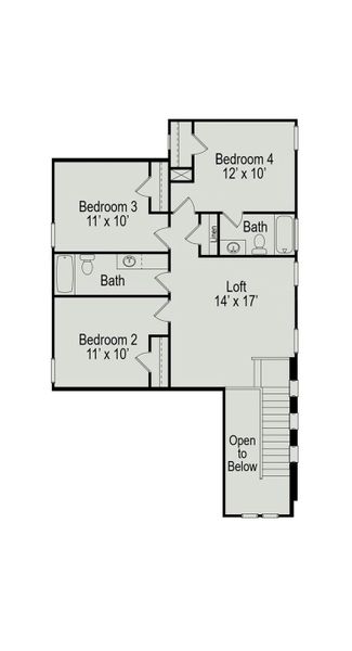 2D floor plan layout of this home in Anderson Lake, Houston, TX (Image 3).