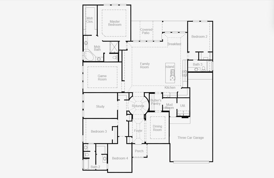2D floor plan layout for the Natalia by Coventry Homes in Mustang Lakes 74', McKinney, TX (Image 3).