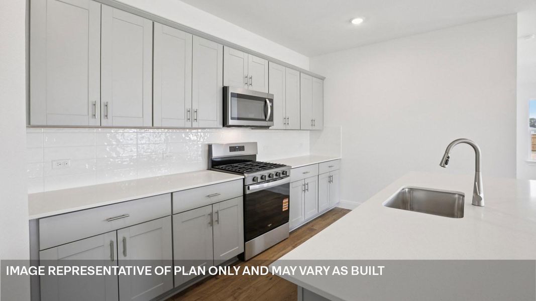 Representative furnished interior of a home built from the The Grayson by D.R. Horton in Railhead, Cedar Creek (Image 7).
