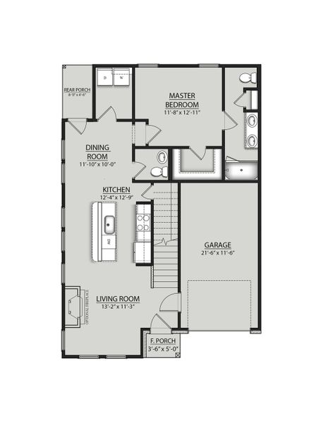 2D floor plan layout for the Newbern II by DSLD Homes in Hickory Cove, Burns, TN (Image 3). 2D floor plan layout for the Newbern II by DSLD Homes in Hickory Cove, Burns, TN (Image 3).