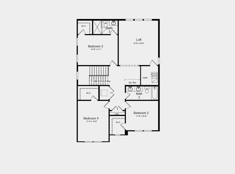 2D floor plan layout for the Napa by Taylor Morrison in Wayt Farm, Cumming, GA (Image 6).