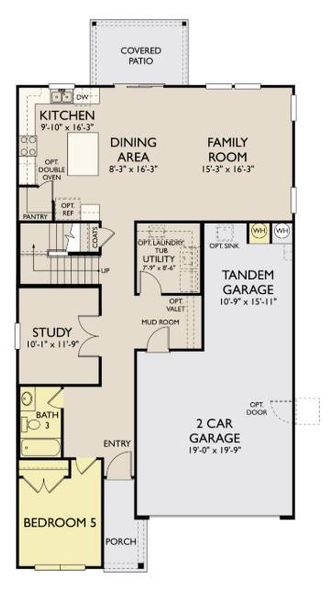 2D floor plan layout of this home in Patterson Ranch, Georgetown, TX (Image 5). 2D floor plan layout of this home in Patterson Ranch, Georgetown, TX (Image 5).