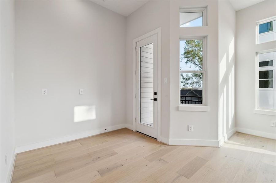 This home also features a private covered balcony for relaxation.