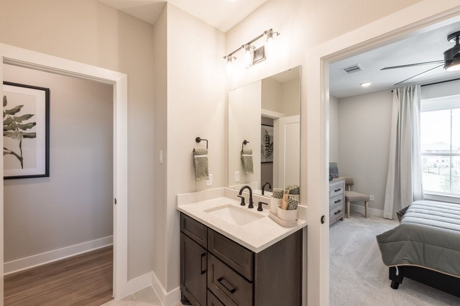 Representative furnished interior of a home built from the Camden by Tri Pointe Homes in Bridgeland, Cypress (Image 53).