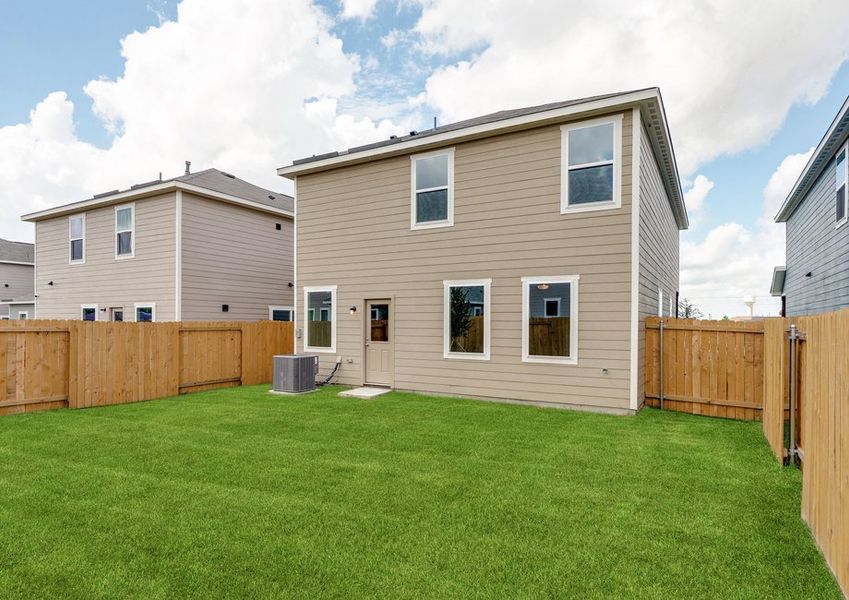 The Juniper has a fully fenced-in back yard. The Juniper has a fully fenced-in back yard.