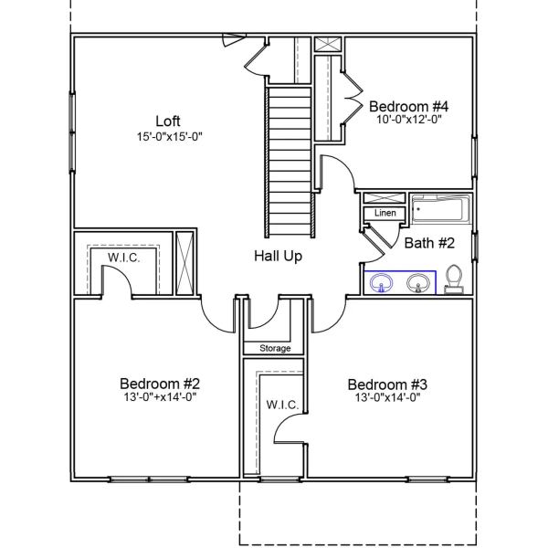 2D floor plan layout for the Monroe - Genesis Value Collection by Mungo Homes in Braxton Place, Moore, SC (Image 4).