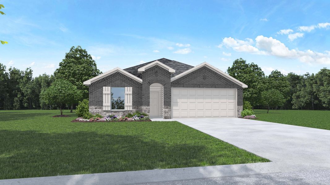 Representative exterior photo of a completed home built from the Harris by D.R. Horton in Marlow Lake, Texas City, TX (Image 25). Representative exterior photo of a completed home built from the Harris by D.R. Horton in Marlow Lake, Texas City, TX (Image 25).