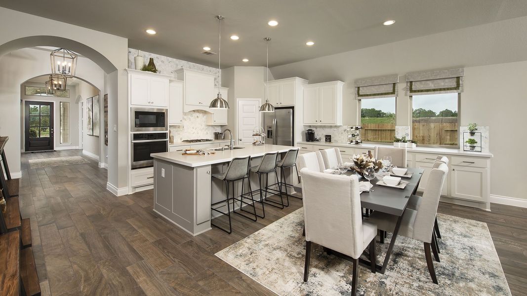 Representative furnished interior of a home built from the 2529W by Perry Homes in Santa Rita Ranch - Eldorado, Liberty Hill (Image 10). Representative furnished interior of a home built from the 2529W by Perry Homes in Santa Rita Ranch - Eldorado, Liberty Hill (Image 10).