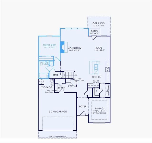 2D floor plan layout of this home in Sierra Creek, Hoschton, GA (Image 4).
