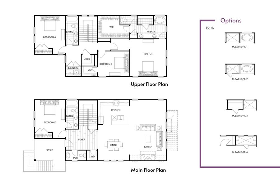 2D floor plan layout of this home in Mount Pleasant Homes, Mount Pleasant, SC (Image 3).