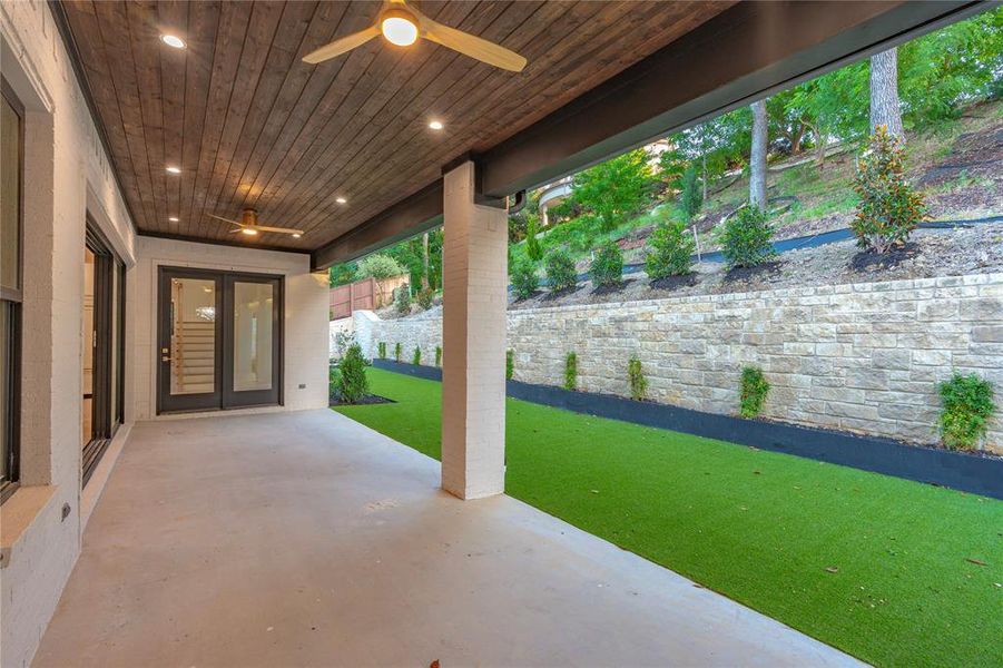 Turfed yard