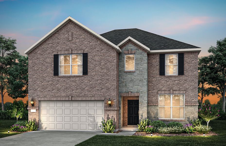 Representative exterior photo of a completed home built from the Rainier by Pulte Homes in Parks of Village Creek, Burleson, TX (Image 27).