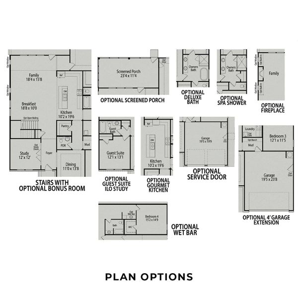 2D floor plan layout for the The Magnolia A by Davidson Homes LLC in Springvale South, Fuquay Varina, NC (Image 6). 2D floor plan layout for the The Magnolia A by Davidson Homes LLC in Springvale South, Fuquay Varina, NC (Image 6).