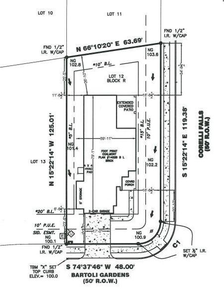 3200 Bartoli Gardens preliminary plot plan