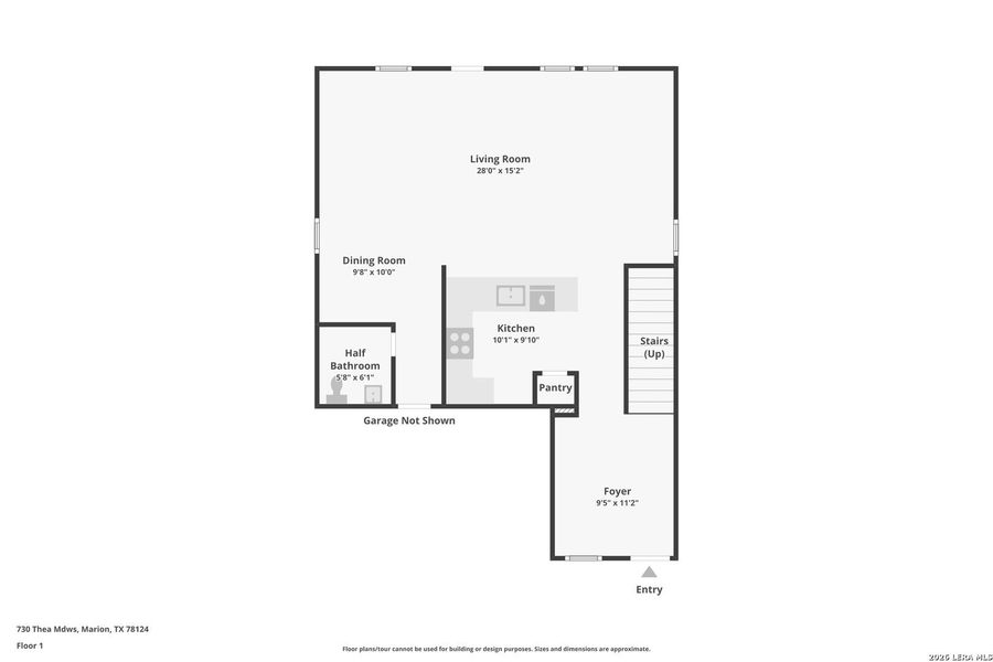 2D floor plan layout of this home in Grace Valley, Marion, TX (Image 5).