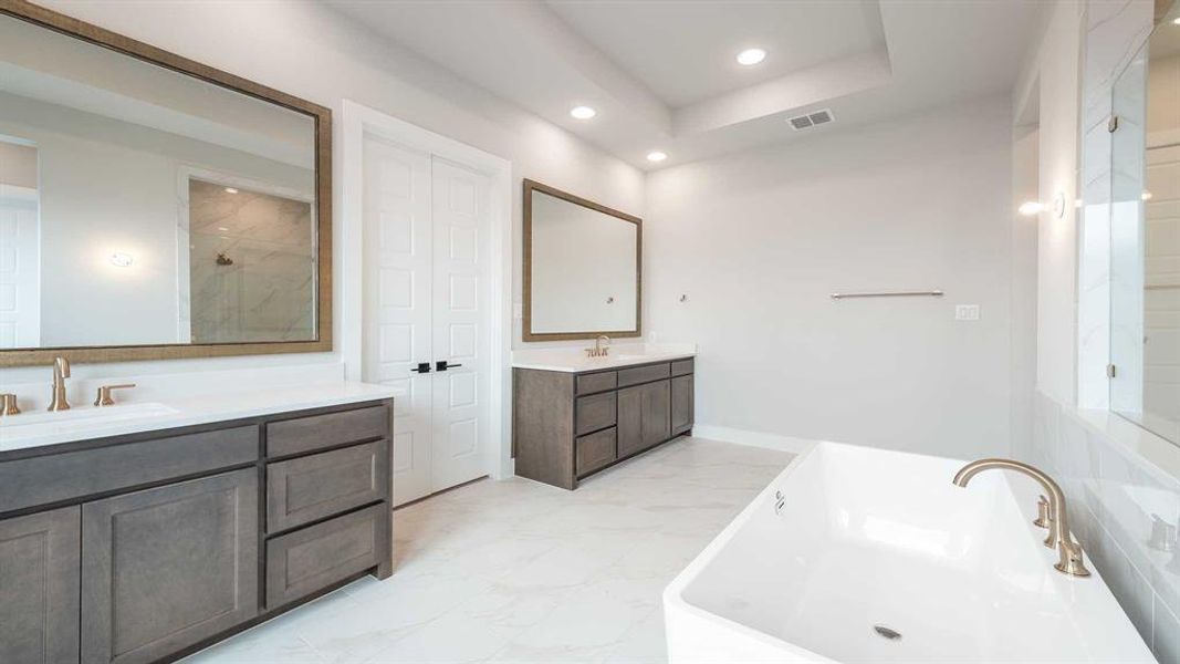 Furnished interior view inside a new home in Fields 60', Frisco (Image 8).