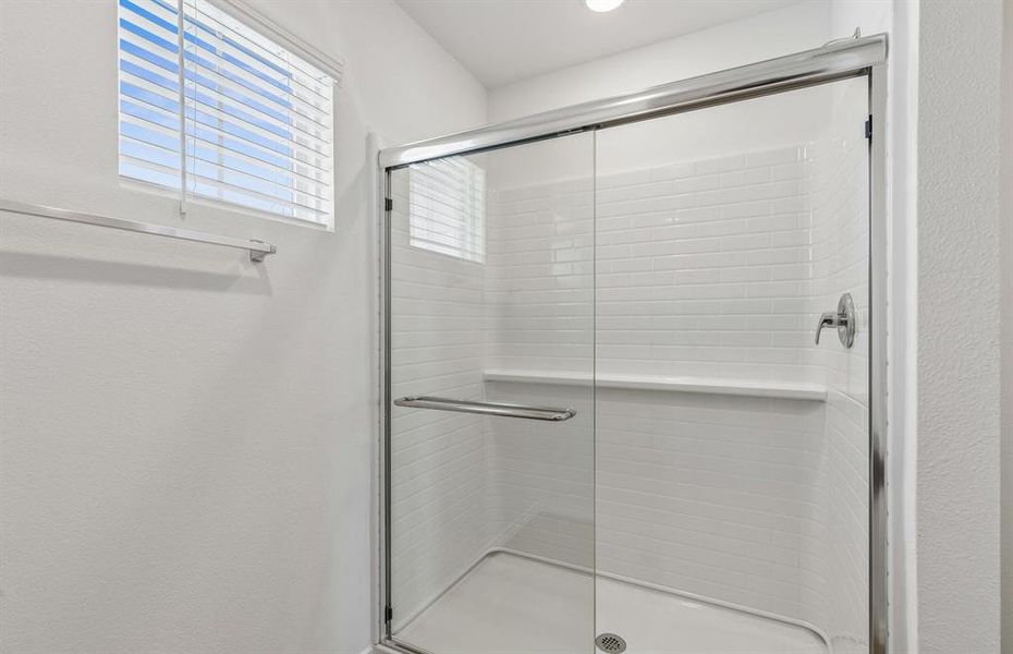 Primary bath with large glass shower