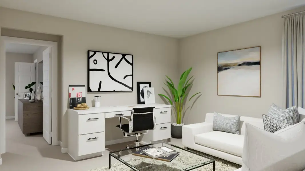 Representative furnished interior of a home built from the The Emerald by Legend Homes in River's Edge, Conroe (Image 17).