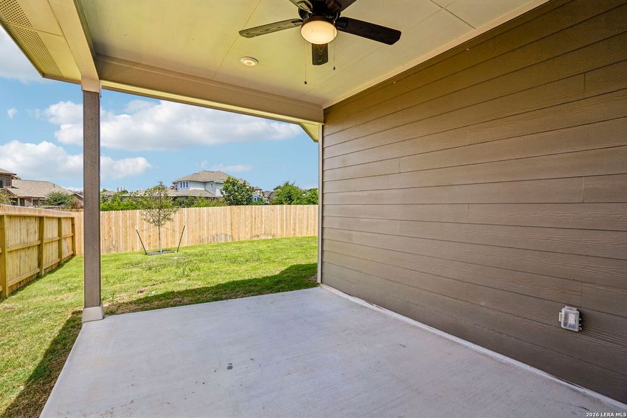 Exterior details and patio area of a home in Sagebrooke - Premier Series, San Antonio (Image 24).
