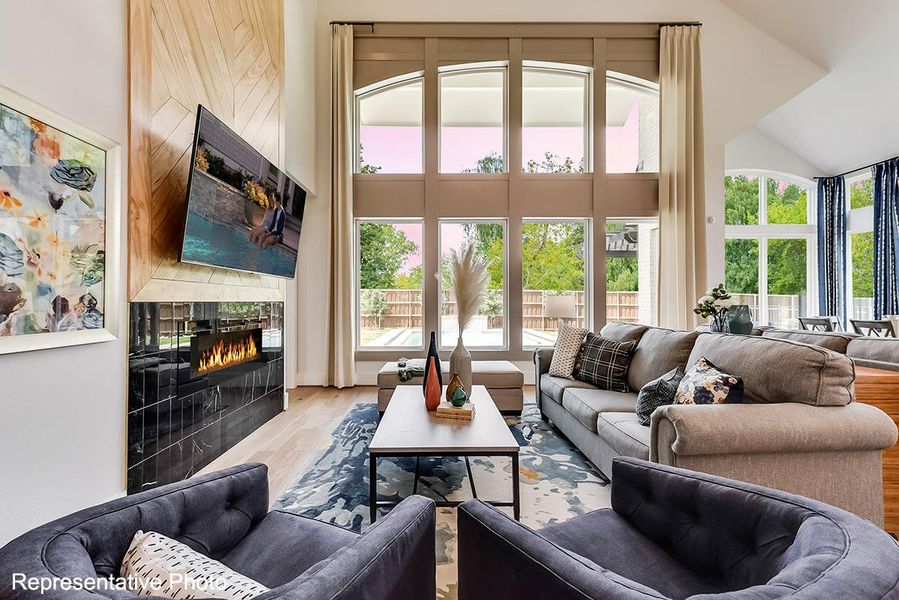 Furnished interior view inside a new home in Monterra, Fate (Image 4).