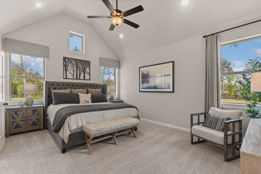 Representative furnished interior of a home built from the Chantilly by Chesmar Homes in The Woodland Hills Chateau, Willis (Image 9).