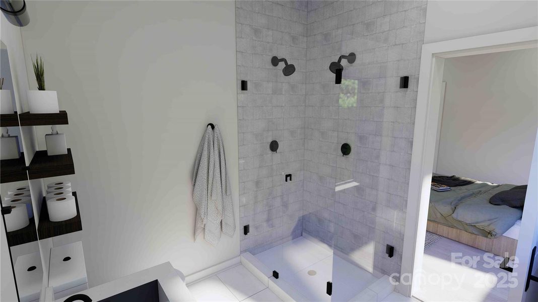 Main level bathroom rendering