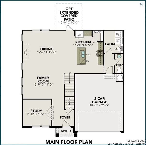 2D floor plan layout of this home in Horizon Pointe, Seguin, TX (Image 69).