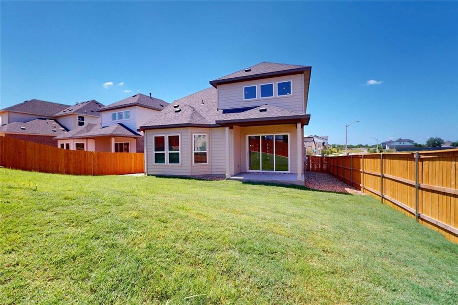 Exterior details and patio area of a home in Cedar Brook, Leander (Image 20).
