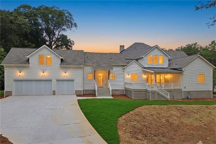 Front exterior of a new home in , Marietta, GA, highlighting curb appeal (Image 34). Front exterior of a new home in , Marietta, GA, highlighting curb appeal (Image 34).