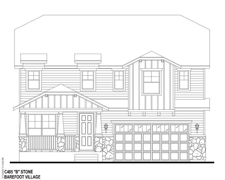 Plan C405 BV Elevation B w/ Stone Plan C405 BV Elevation B w/ Stone