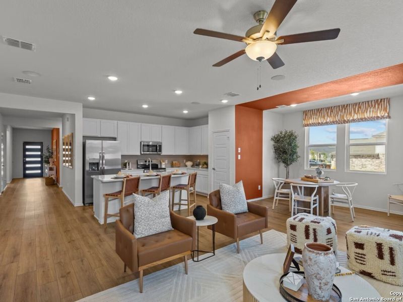 Furnished interior view inside a new home in Hickory Ridge, San Antonio (Image 11). Furnished interior view inside a new home in Hickory Ridge, San Antonio (Image 11).