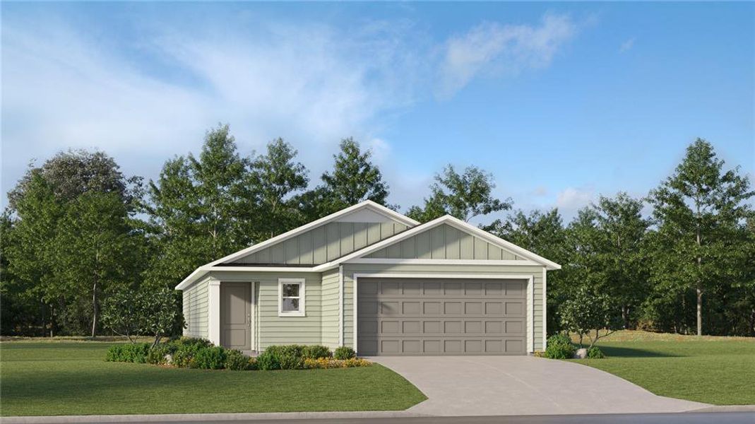 Front exterior of a new home in Millwood, Ocala, FL, highlighting curb appeal (Image 1). Front exterior of a new home in Millwood, Ocala, FL, highlighting curb appeal (Image 1).