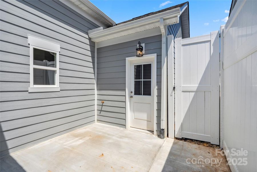 Exterior details and patio area of a home in , Asheville (Image 21).